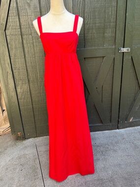 H & M maxi tank dress. Side Zipper. Vibrant Red. Smocked back